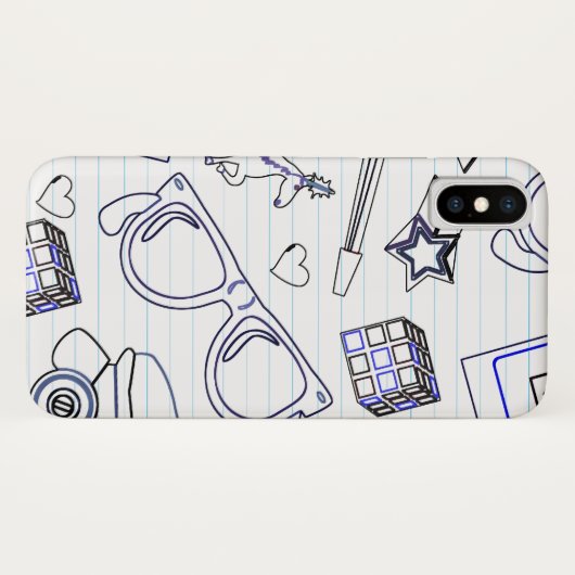 Wild Fun - volledig epic 80 - doodle Case-Mate iPhone Case (Achterkant (horizontaal))