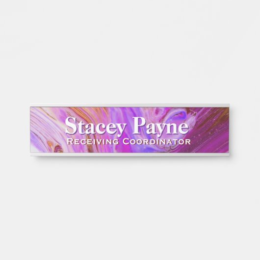 Wild Fuscia Acrylic Flow Kunstbureau Deurbordje (Voorkant)