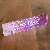 Wild Fuscia Acrylic Flow Kunstbureau Naambordje (Zijkant)