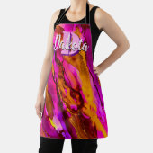 Wild Fuscia en Gold Alcohol Ink Apron Schort (Insitu)