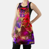 Wild Fuscia Gold Alcohol Ink Art Apron Schort (Insitu)