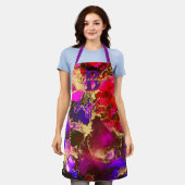 Wild Fuscia Gold Alcohol Ink Art Apron Schort (Gedragen)