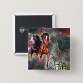 Wild gallop vierkante button 5,1 cm (Voorkant /achterkant)