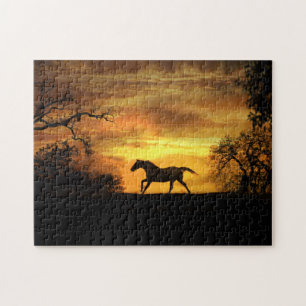 Wild Galloping Horse in Sunset Challchallenge Legpuzzel