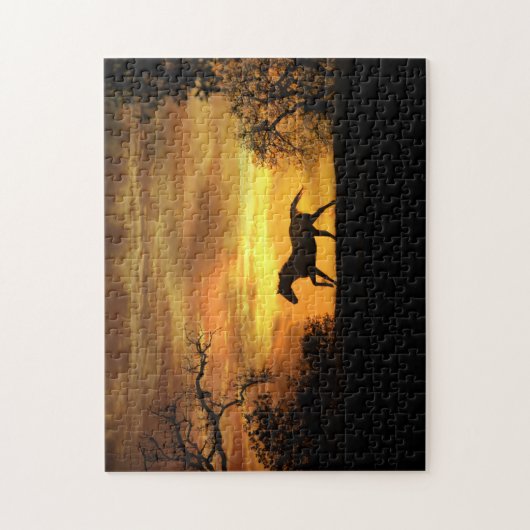 Wild Galloping Horse in Sunset Challchallenge Legpuzzel (Verticaal)