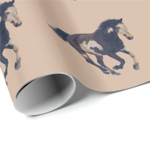 Wild Galloping Pinto American Paint Horse Cadeaupapier