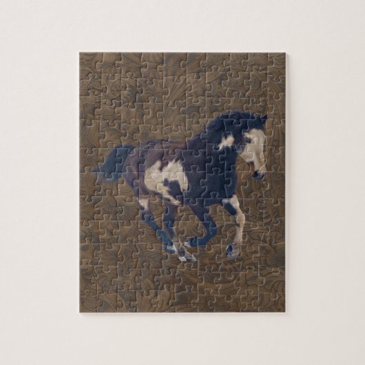 Wild Galloping Pinto American Paint Horse Legpuzzel (Verticaal)