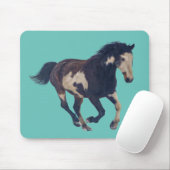 Wild Galloping Pinto American Paint Horse Muismat (Met muis)