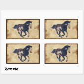Wild Galloping Pinto American Paint Horse Rechthoekige Sticker (Vel)