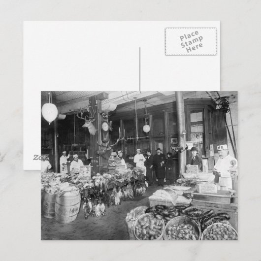 Wild Game & Seafood Market, 1895 Briefkaart (Voorkant / Achterkant)