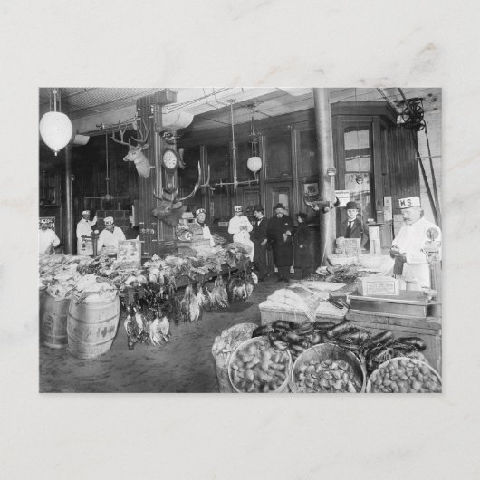 Wild Game & Zeevismarkt, 1895 Briefkaart (Voorkant)