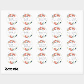 Wild Garden bruiloft gepersonaliseerd dank u Ronde Sticker (Vel)
