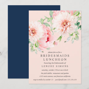 Wild Garden Dahlia Bouquet Bridesmaids Luncheon Kaart