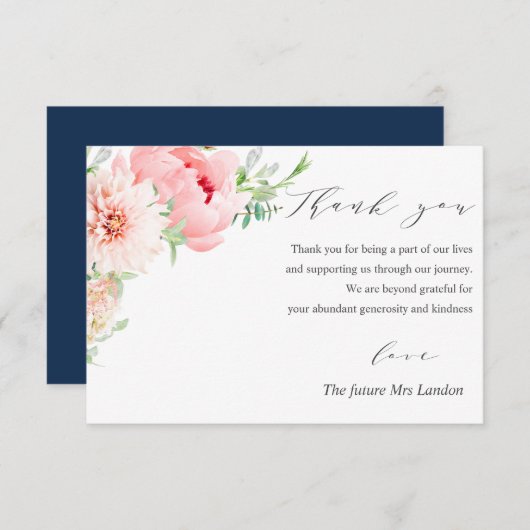 Wild Garden Dahlia Wedding bedankt (Voorkant / Achterkant)