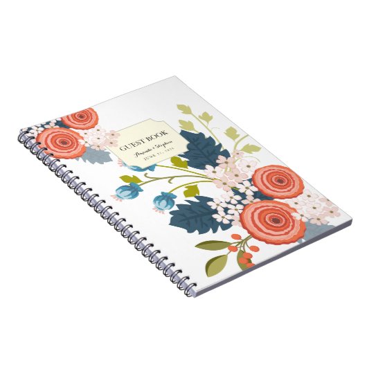 Wild Garden Floral Wedding Guest Book Notebook Notitieboek (Rechterzijde)