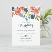 Wild Garden Floral Wedding Invitation Kaart (Staand voorkant)