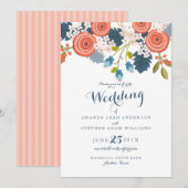 Wild Garden Floral Wedding Invitation Kaart (Voorkant / Achterkant)