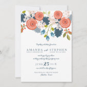 Wild Garden Floral Wedding Invitation Kaart (Voorkant)