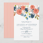 Wild Garden Floral Wedding Invitation Kaart (Voorkant / Achterkant)