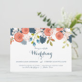 Wild Garden Floral Wedding Invitation Kaart (Staand voorkant)