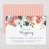 Wild Garden Floral Wedding Invitation Kaart (Voorkant / Achterkant)