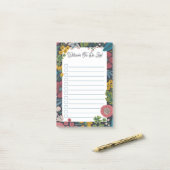 Wild Garden Florals Custom Name To Do List Post-it® Notes (Op bureau)