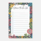 Wild Garden Florals Custom Name To Do List Post-it® Notes (Voorkant)