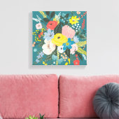 Wild Garden Flowers Canvas Afdruk (Insitu (Woonkamer))