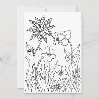 Wild Garden Flowers Coloring Kaart