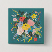 Wild Garden Flowers Vierkante Button 5,1 Cm (Voorkant)