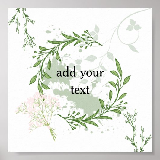 "Wild Garden Lijst - Floral Greenery Design" Poster (Voorkant)