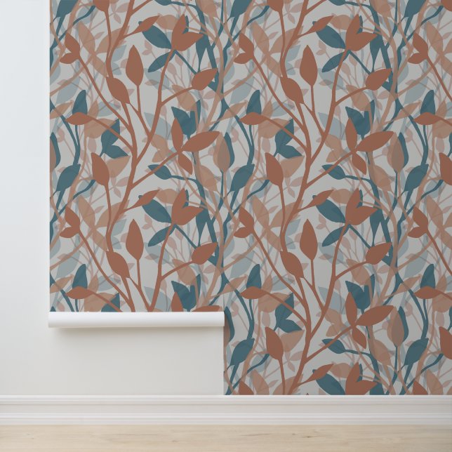 Wild Garden Mist Botanical Layers of Earth Foliage Behang (Applicatie)