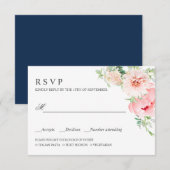 Wild Garden | PInk WEDDING RSVP MEAL CHOICE Kaartje (Voorkant / Achterkant)