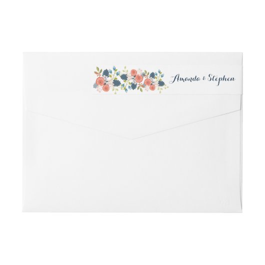 Wild Garden Wedding Floral Wraparound Label (Achterkant)