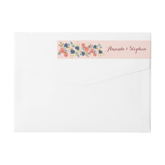 Wild Garden Wedding Floral Wraparound Label (Achterkant)