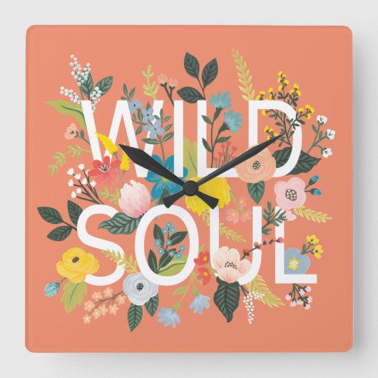 Wild Garden, Wild Soul Vierkante Klok (Voorkant)