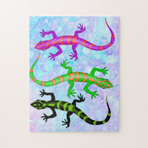 Wild Gecko Lizard Natuur Theme Legpuzzel