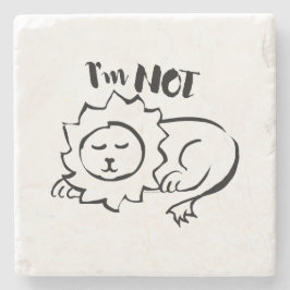 Wild Gek — Ik Ben Niet Een Leeuw Minimalistische L Stenen Onderzetter