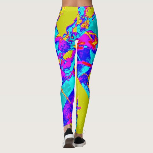 wild gekleurd abstract leggings (Achterkant)