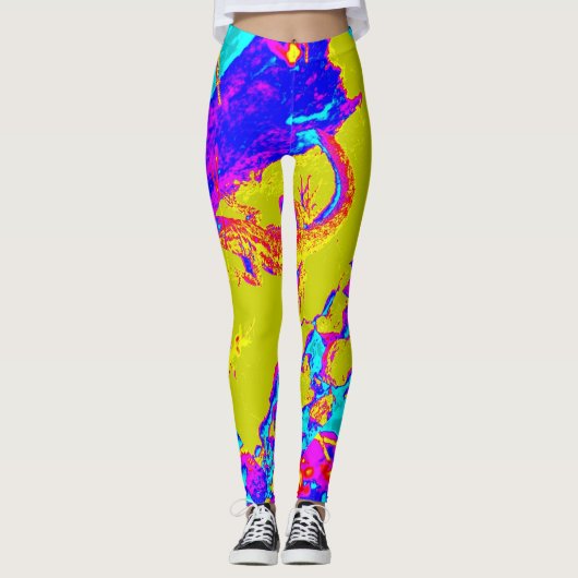wild gekleurd abstract leggings (Voorkant)