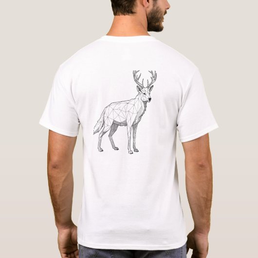"Wild Geometry" Geometrisch Dier T-shirt (Achterkant)
