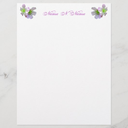 Wild Geranium Series Letterhead Stationery (Voorkant)