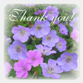 WILD GERANIUM ~ Square Envelope Sealer/Sticker Vierkante Sticker