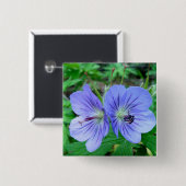 Wild Geranium Vierkante Button 5,1 Cm (Voorkant /achterkant)