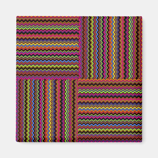 Wild geweven zigzaggen magneet (Voorkant)