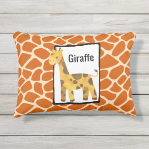 Wild Giraffe Huidpatroon met een Giraffe Tekening Buitenkussen