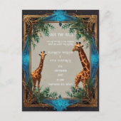 Wild Giraffe huwelijksuitnodiging Briefkaart (Voorkant)