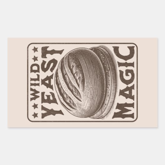 Wild Gist Magic Sourdough Brood Bakken Liefhebber Rechthoekige Sticker (Voorkant)