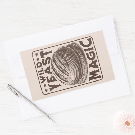 Wild Gist Magic Sourdough Brood Bakken Liefhebber Rechthoekige Sticker (Envelop)