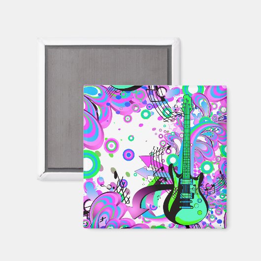 Wild Gitaar (wit) Magneet (Voorkant / Achterkant)